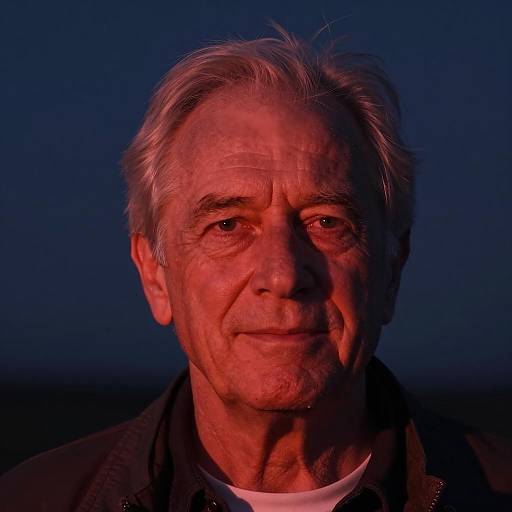 Illuminated Portrait of an Older Man