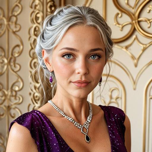 Elegant Portrait of Elderly Woman in Velvet