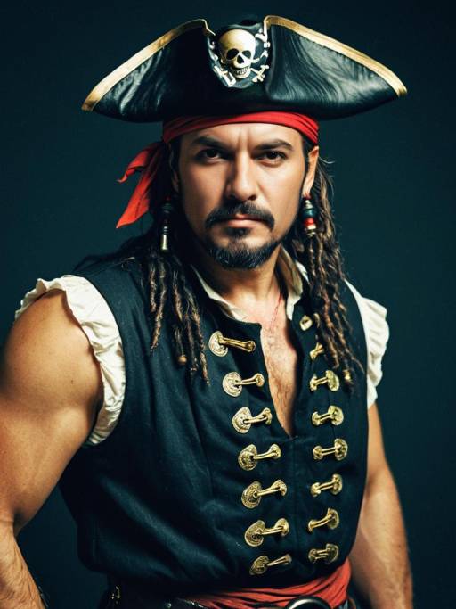 Man in Sleeveless Pirate Costume