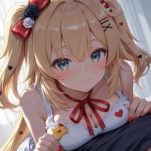 Illustration of Haaton (akai haato), hololive in the style of Maruki (punchiki)