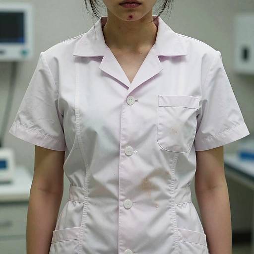 Realistic Photo of Ab0m Girl Nurse