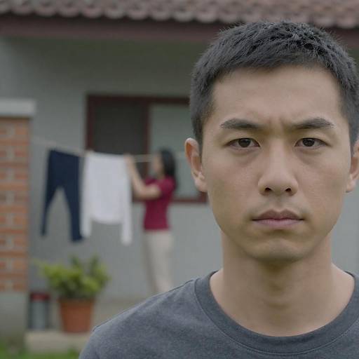 Serious Man Against a Domestic Scene