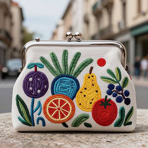 Embroidered Urban Clutch with Fruit