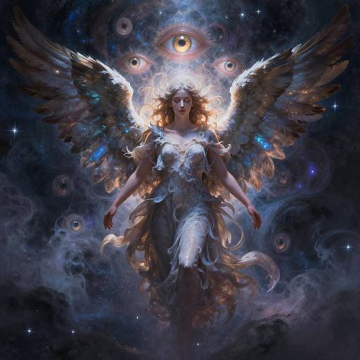 Ethereal Angel with Cosmic Eyes