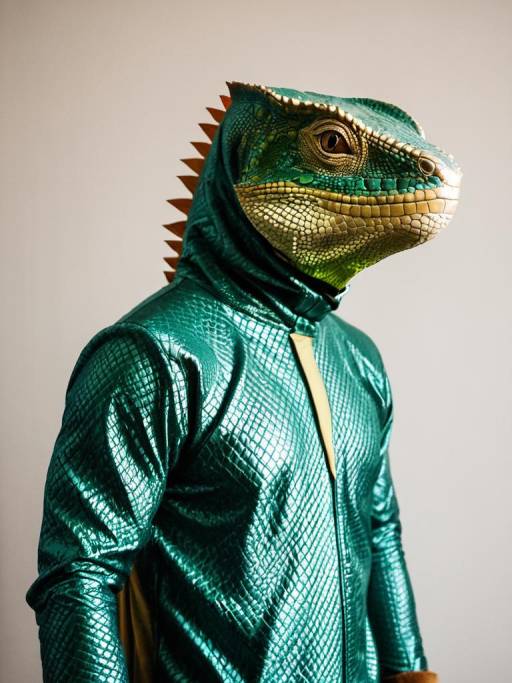 Realistic Man in Lizard Cosplay Costume