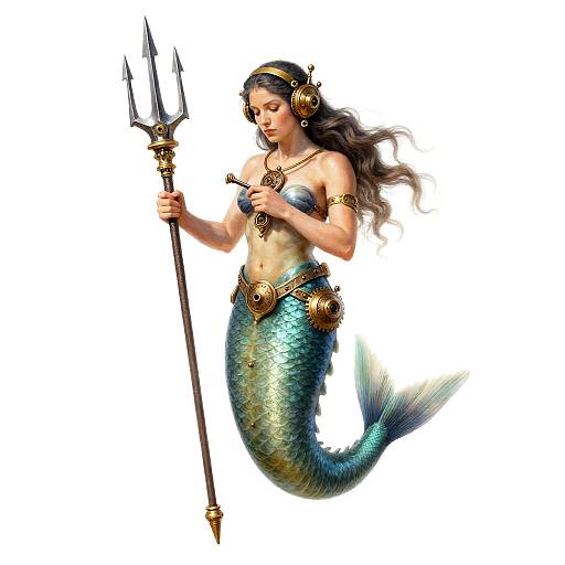 Merfolk Mechanic in Steampunk Gear