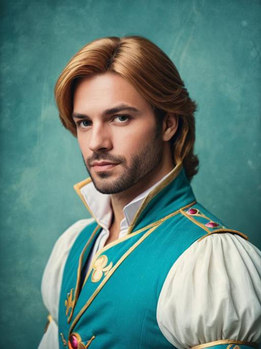 Man in Prince Adam Fairy Tale Costume