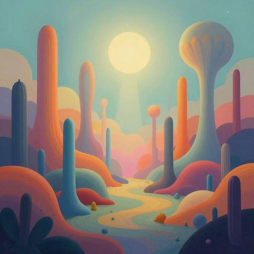 Surreal Dreamscape with Flowing Forms