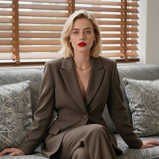 Elegant Blonde Woman in Stylish Setting