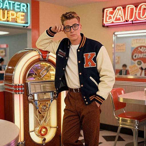 Kenickie in 1950s Diner Scene