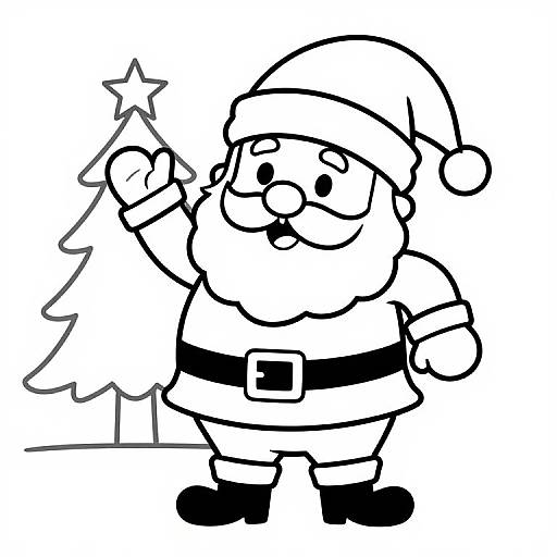 Kids Santa Christmas Coloring Page