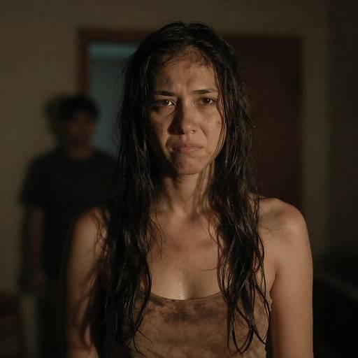 Haunting Portrait of a Disheveled Woman