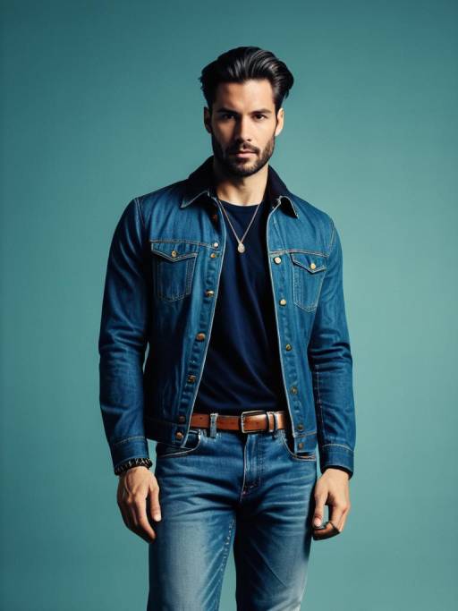 Man in Stylish Denim Jeans Outfit