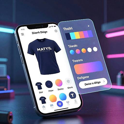 Futuristic T-Shirt Design App UI