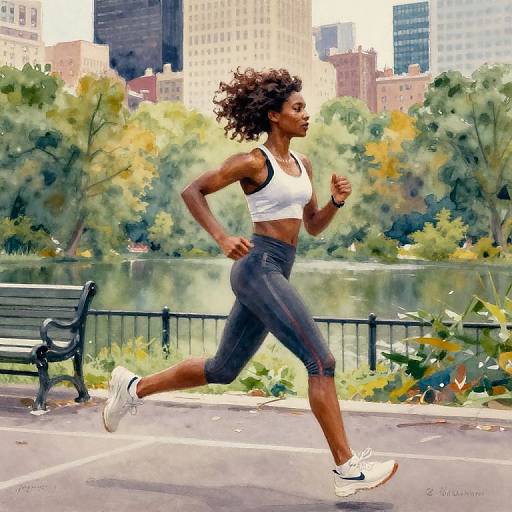 Woman Running in Central Park