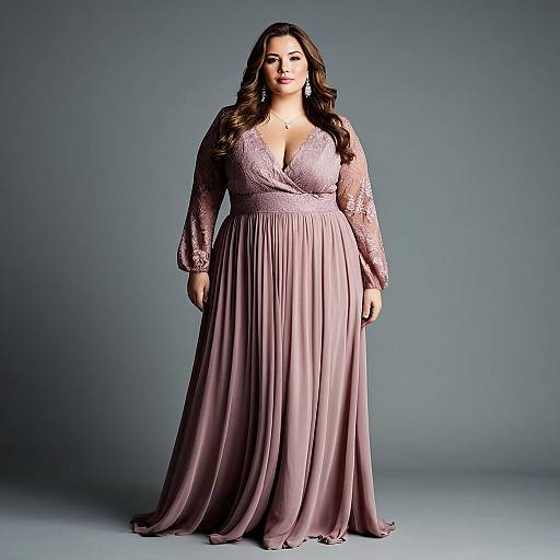 Elegant Plus Size Formal Fashion Model