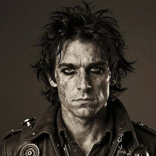 Sepia Steampunk Rugged Explorer Portrait Hyperreal