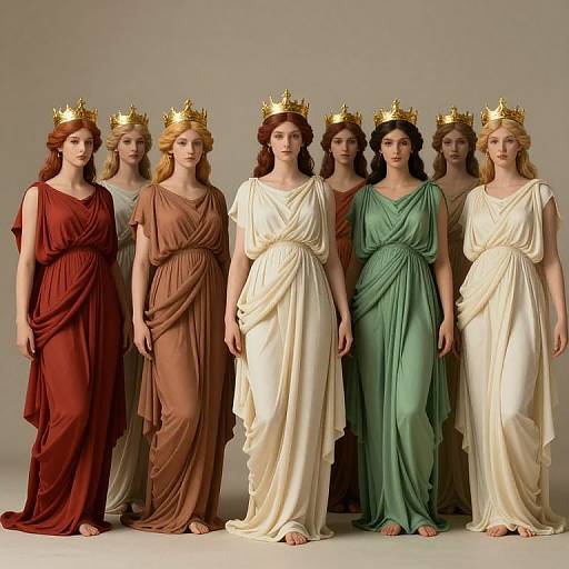 Ethereal Greek Muses in Classical Setting