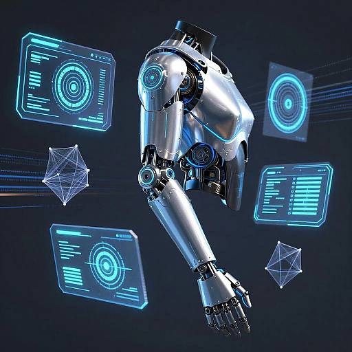 Futuristic AI Cybernetic Arm Interface