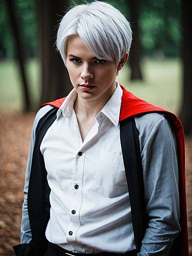 Lifestyle costume photo of Astarion. Cosplay clothes