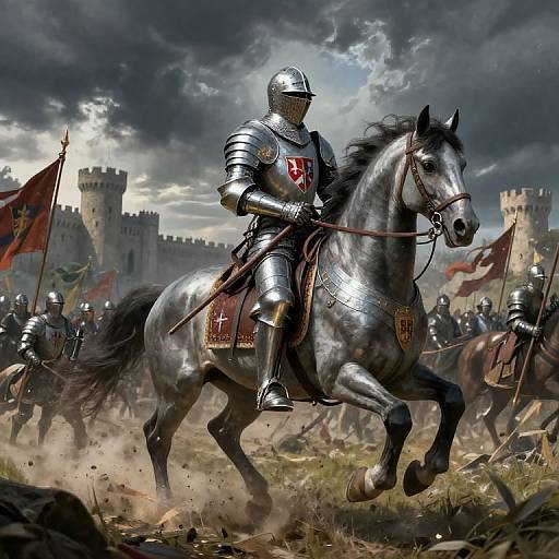 Noble Knight Charging Battlefield Art