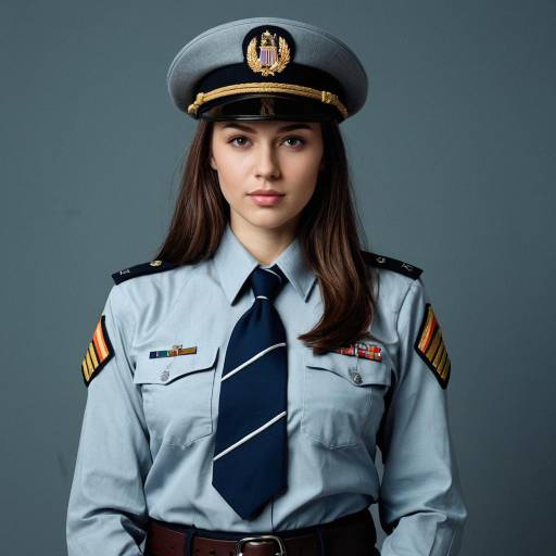 Realistic Girl in Military Uniform