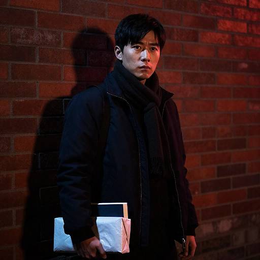 Mysterious Man in a Red Alley