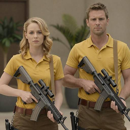 Futuristic Duo in Nature's Embrace