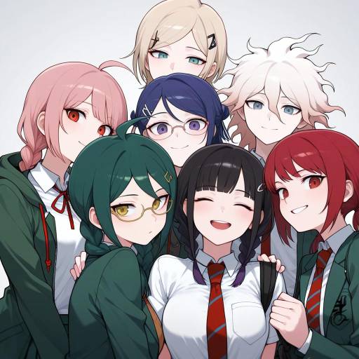 Diverse Girls in Colorful School Uniforms