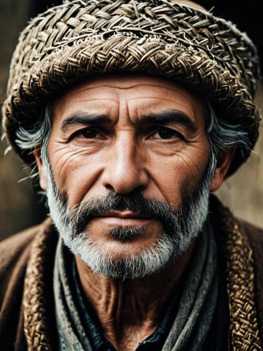 Detailed Headshot of a Peasant Man