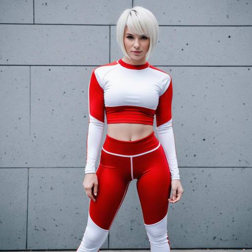 Sleek Red and White Cosplay Costume