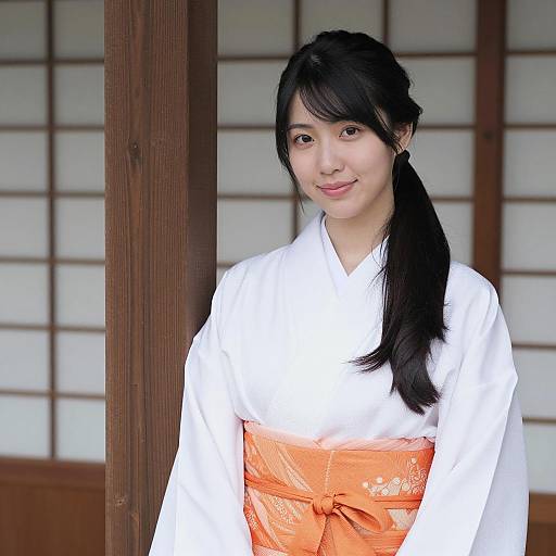 Graceful Asian Woman in Traditional Attire