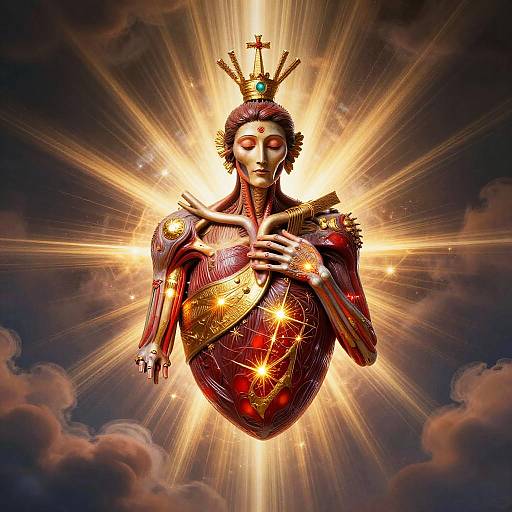 Intricate Realistic Sacred Heart Art