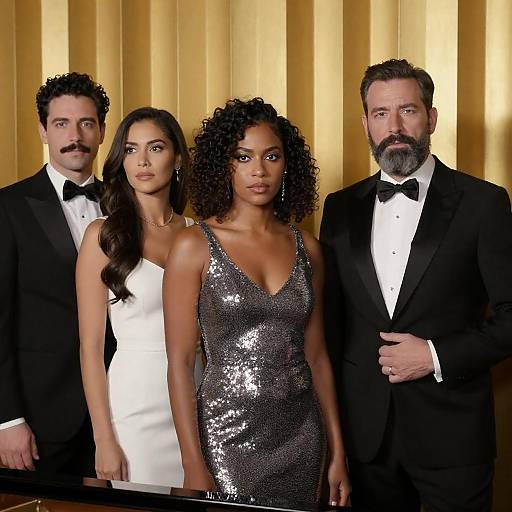 Elegant Gathering in Front of Piano