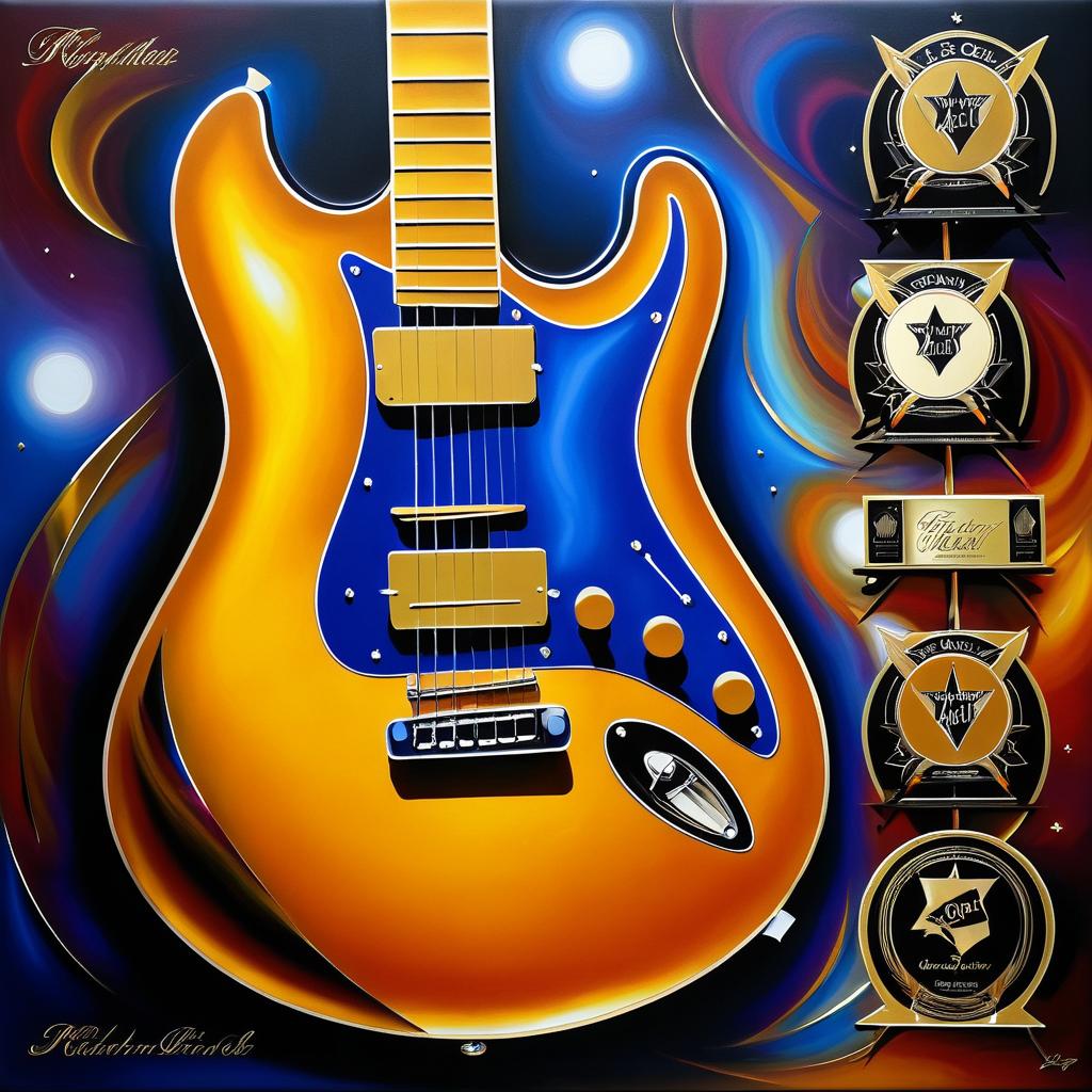 Award-Winning Guitar Oil Painting Masterpiece