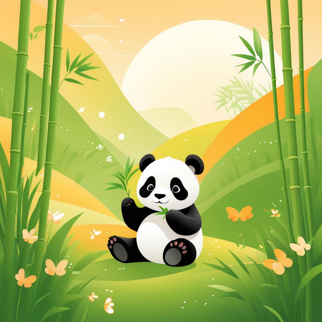 Charming Panda in a Cozy Grove Scene