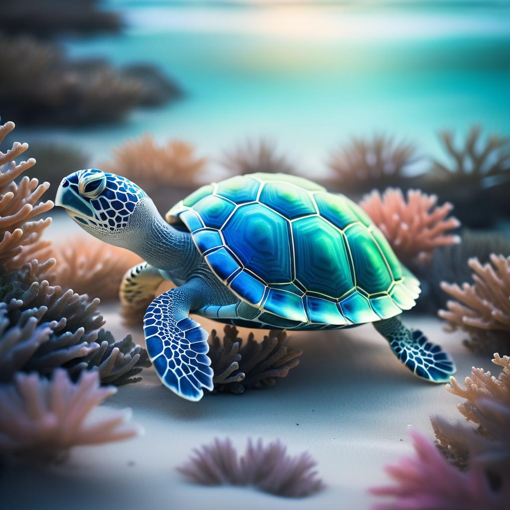 Ethereal Coral Turtle Composite Image