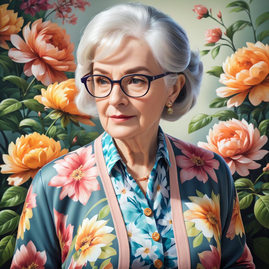 Elderly Woman Portrait in Artgerm Style