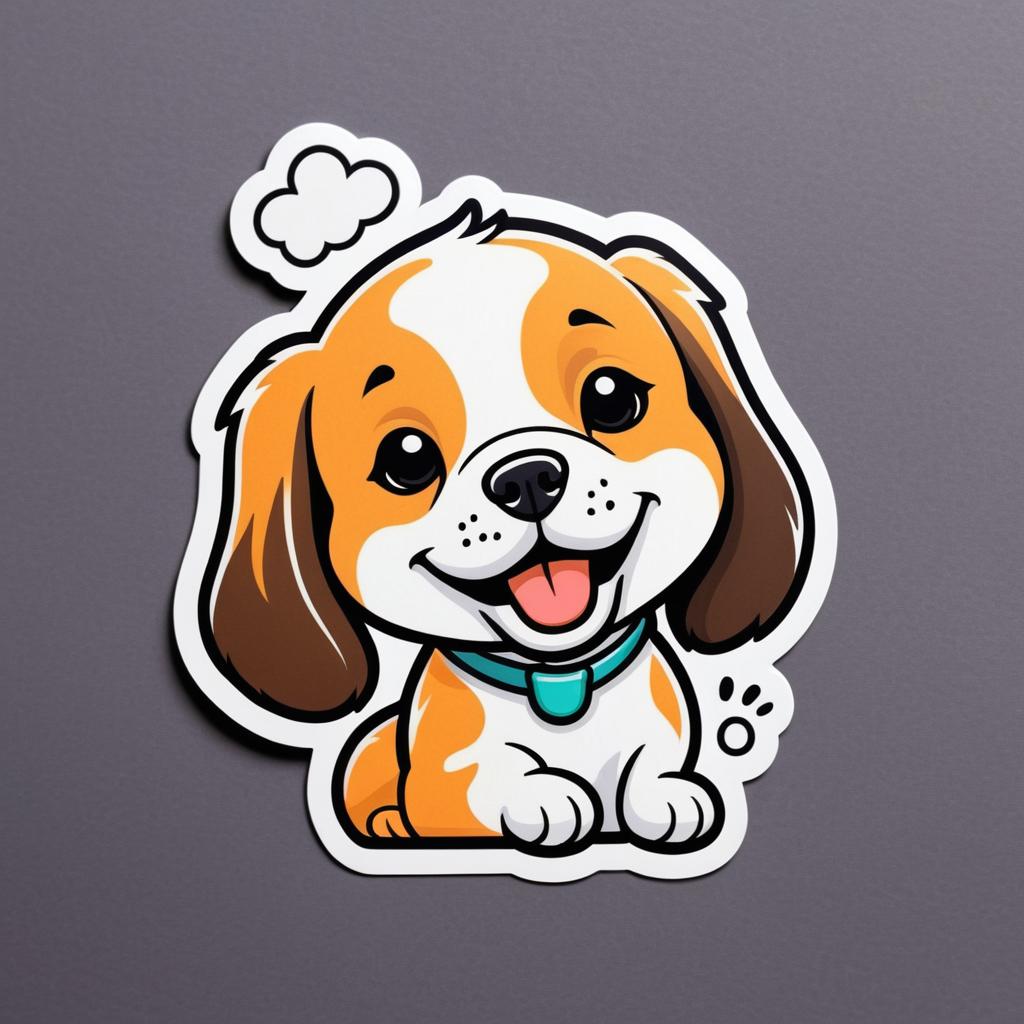 Playful Dog Sticker Design for Fun