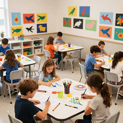 Bird's Eye View of Lively Art Class