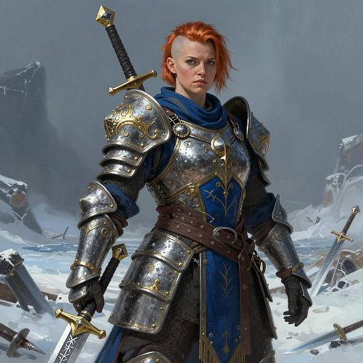 Cinematic Female Dwarf Warrior Illustration