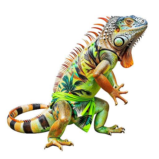Agile Iguana in Tropical Sarong