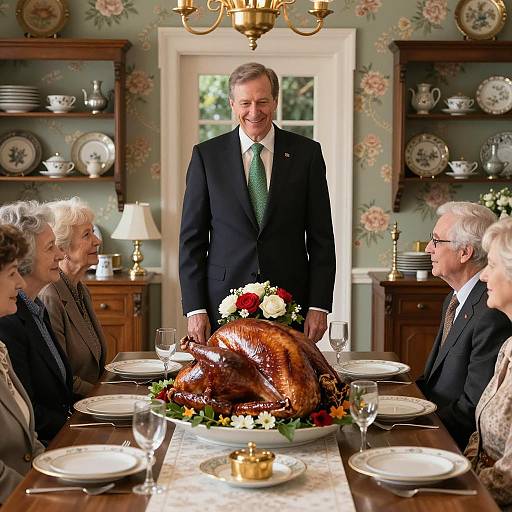 Elegant Family Gathering in Dining Room