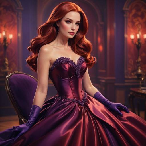 Elegant Woman in Purple Ball Gown