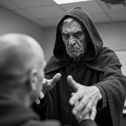 Dramatic Black-and-White Elderly Portrait