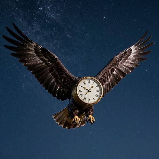 Timeless Eagle Wings Over Starry Sky
