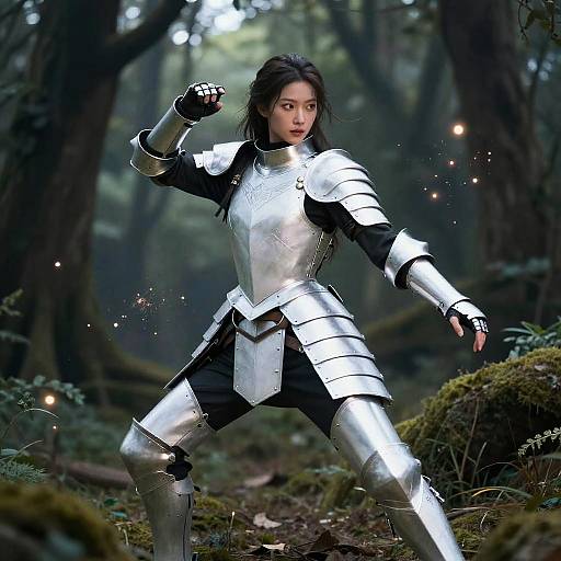 Ethereal Female Ranger in White Armor