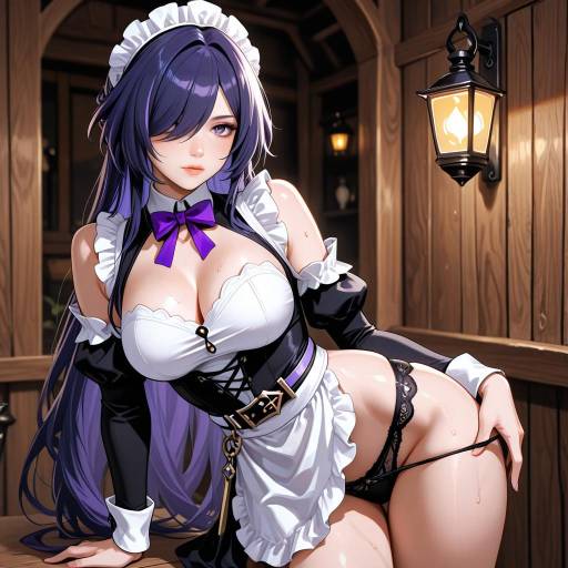 Seductive Maid in Rustic Cowboy Aesthetic
