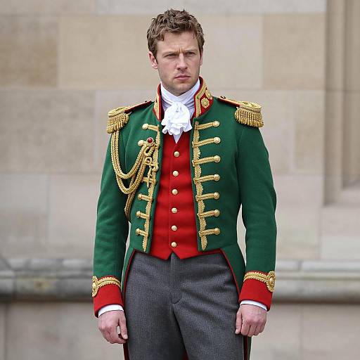 Man in Ornate Historical Military Jacket