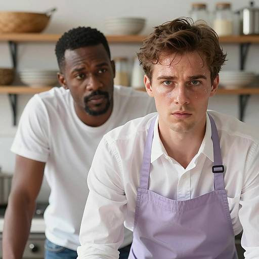 Intense Culinary Scene with Two Men